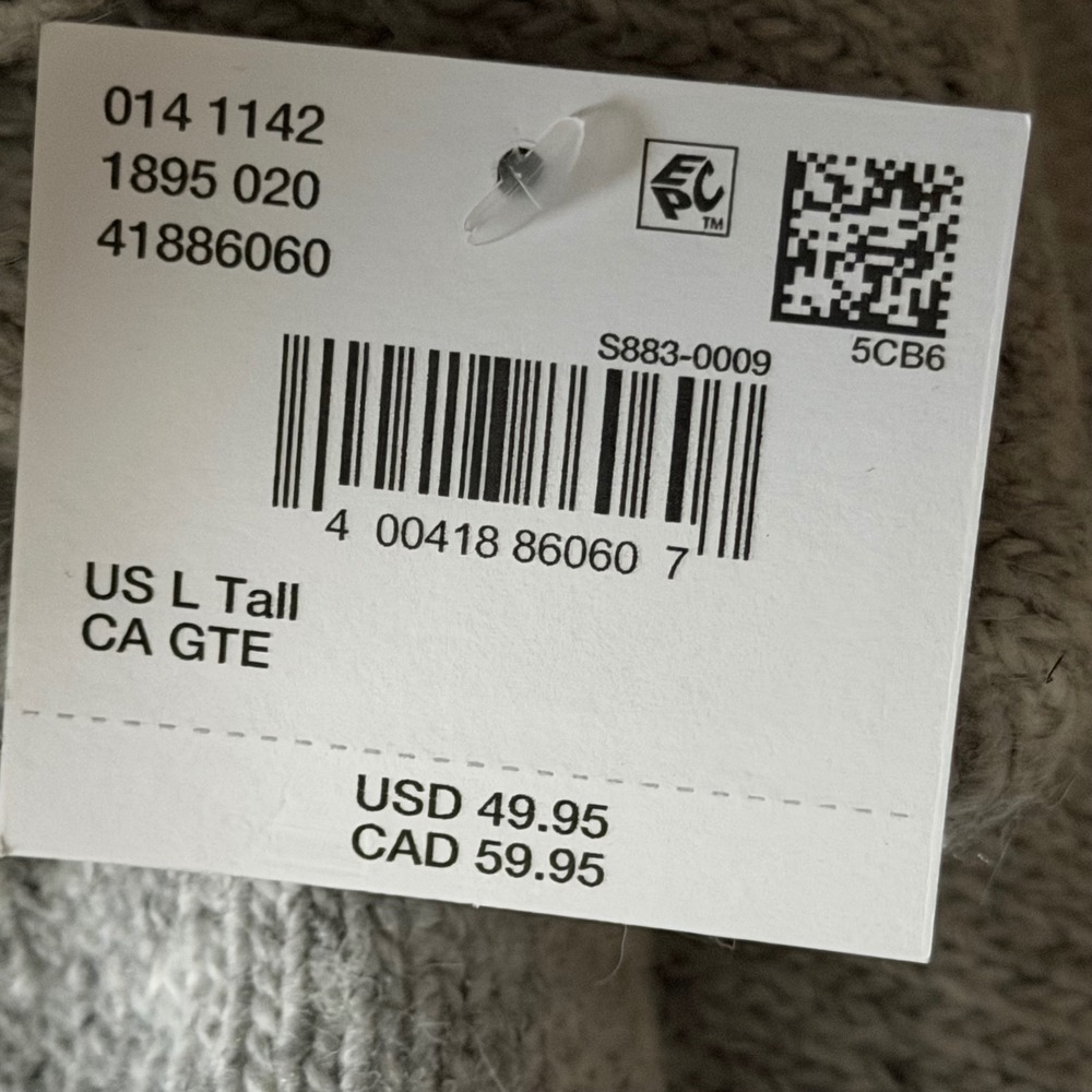 American Eagle Mens Large Tall Crew Neck Wool Sweater Gray Pullover NWT - Picture 10 of 10